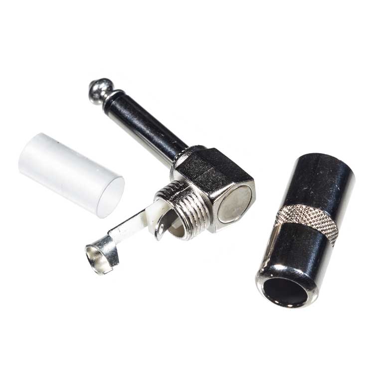 1/4" Right Angle Connector Mono TS Cable Plug