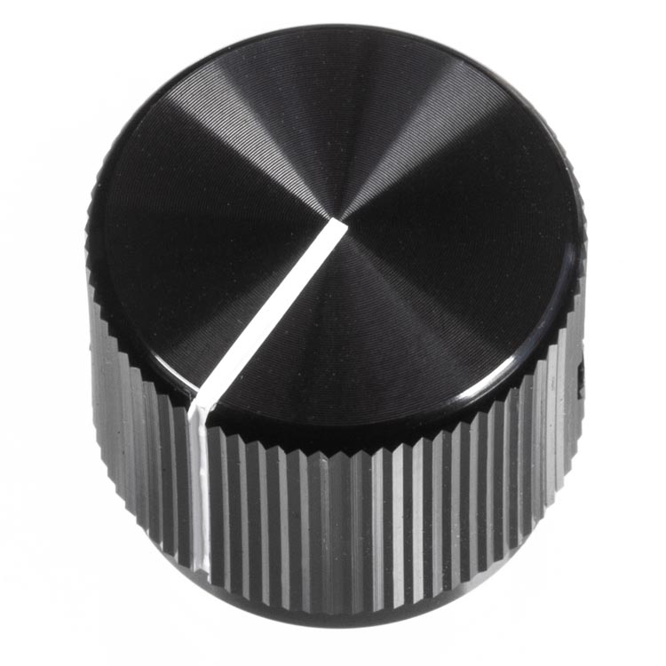 19mm Anodized Aluminum Knob, Black