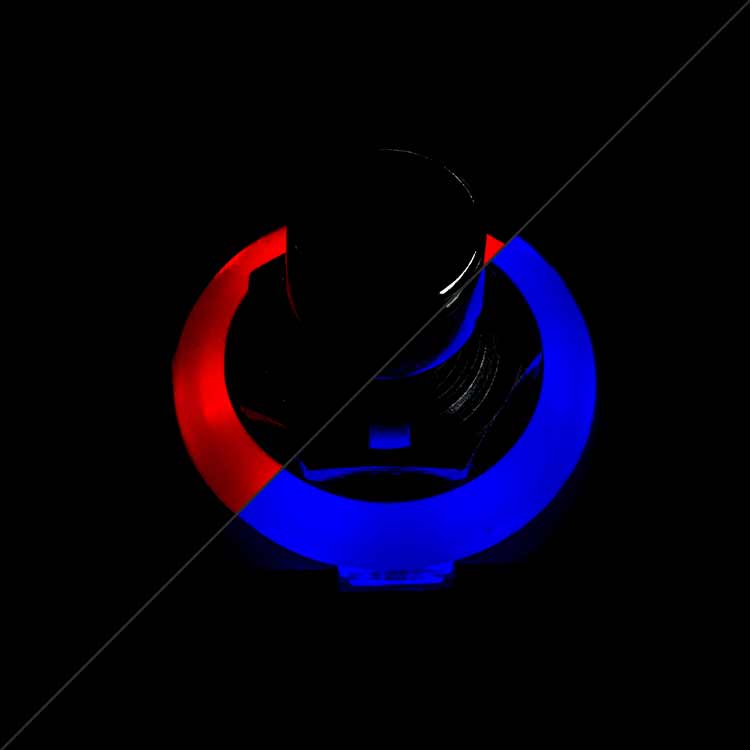3PDT Foot Switch with LED Ring, Red/Blue