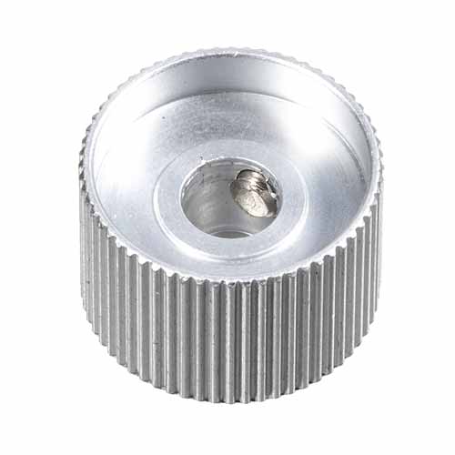 Large Knurled Aluminum Knob, Silver