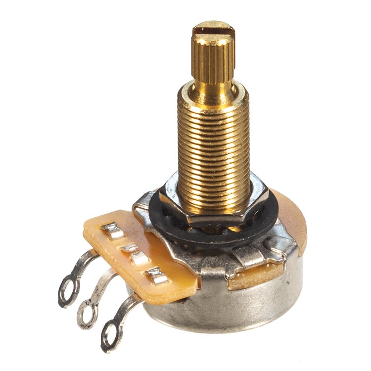 B250K 3/4" CTS Guitar Potentiometer, Knurled Shaft
