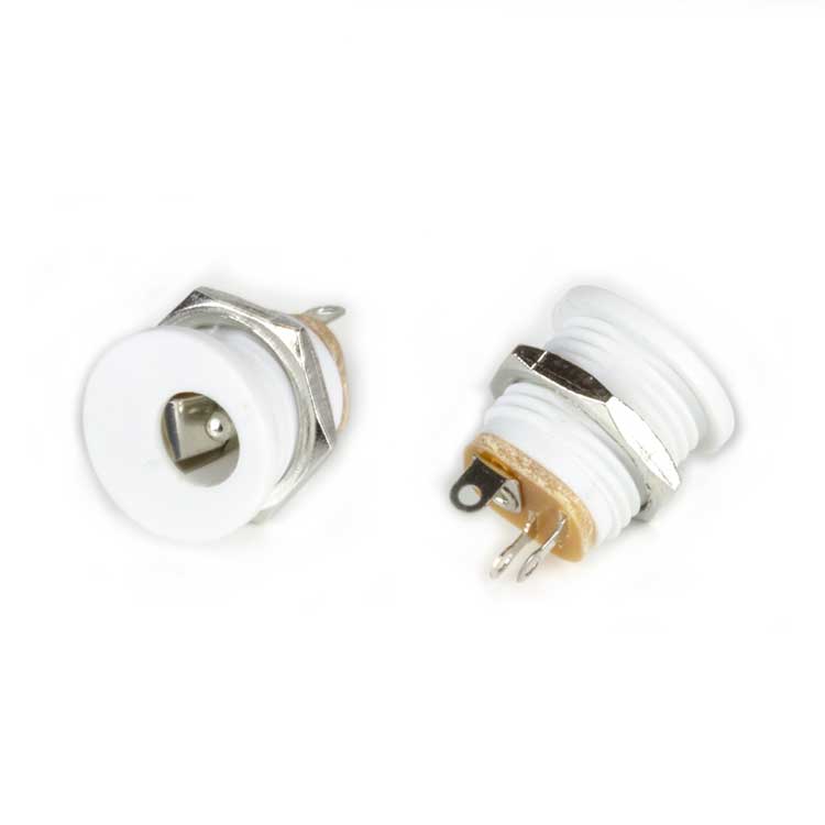 DC Jack, Internal Nut (White)