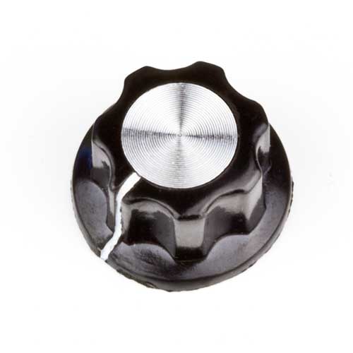 Fluted Mirror Knob, Black