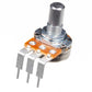 A25K 16mm Potentiometer, Round Shaft, Right Angle PCB Pins