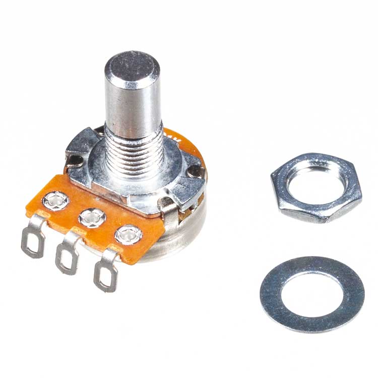 A100K 16mm Potentiometer, Round Shaft, Solder Lugs