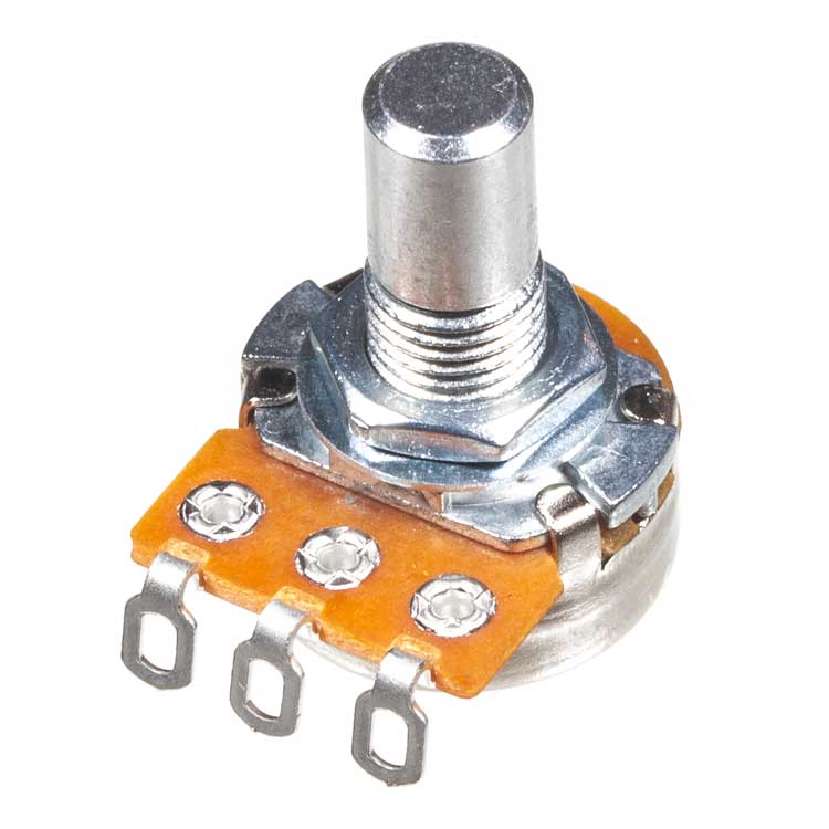 A100K 16mm Potentiometer, Round Shaft, Solder Lugs