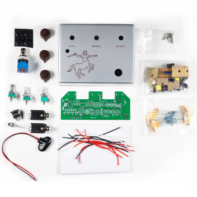 Klone Overdrive Guitar Pedal DIY Complete Kit, Silver