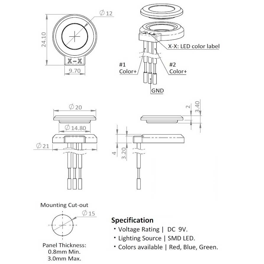 LED Foot Switch Ring, Red