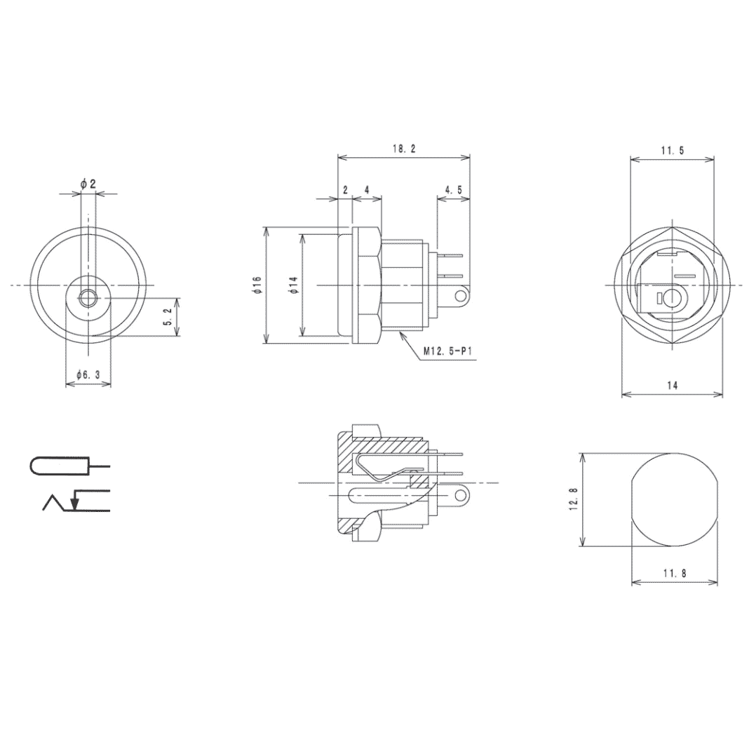 Lumberg DC Jack, Internal Nut