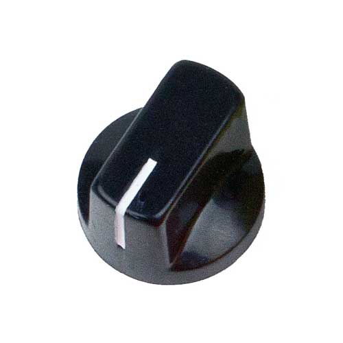 Pointer Knob, Black, Knurled Shaft