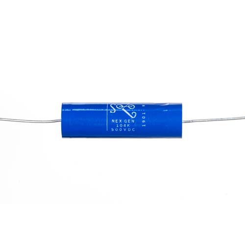 .1uF SoZo 500V NexGen Blue Molded Vintage Capacitor