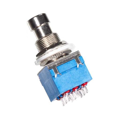 3PDT Latching Foot Switch, Solder Lugs, Blue