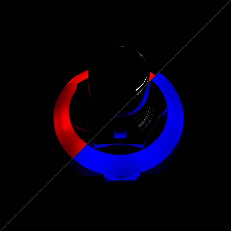 3PDT Foot Switch with LED Ring, Red/Blue