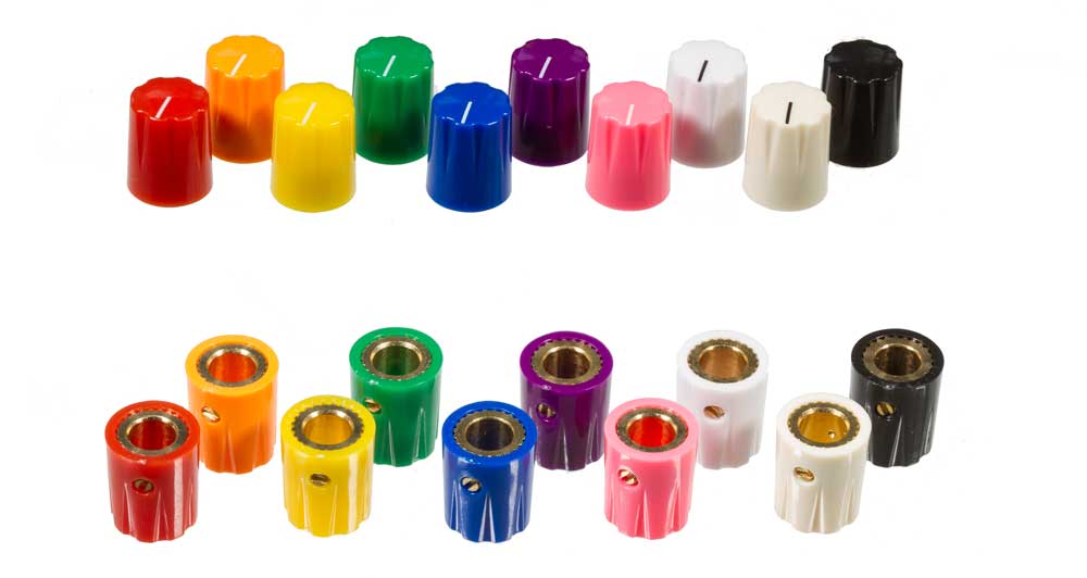 Guitar shop pedal knobs