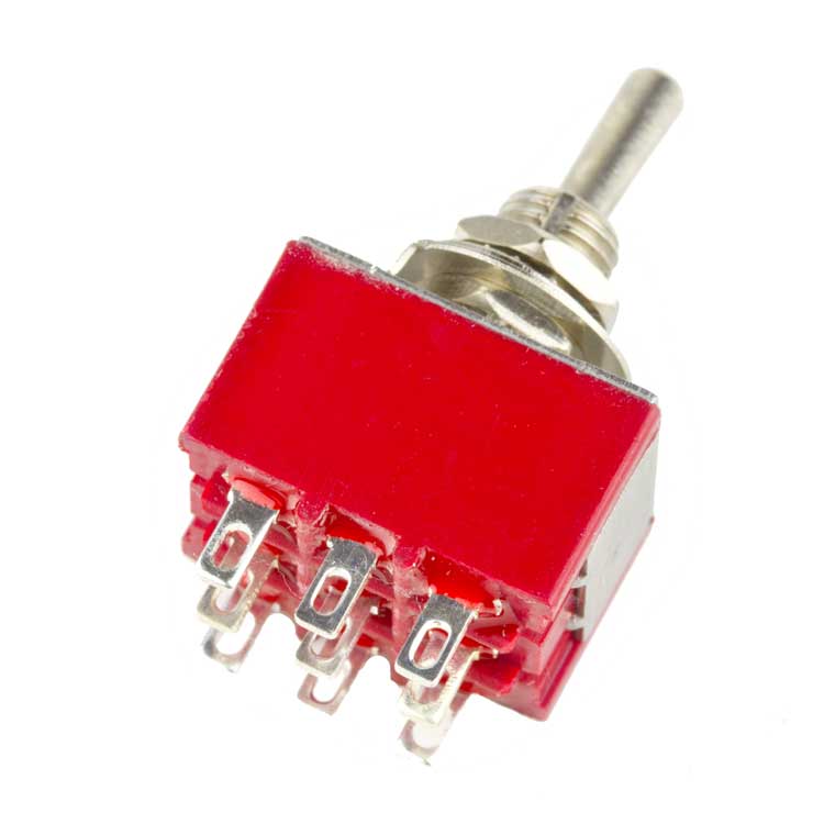 3PDT ON-ON Toggle Switch, Solder Lugs